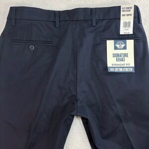 Dockers Signature Khaki Chino Pants Men 34x32 Blue Straight Cotton Stretch NWT
